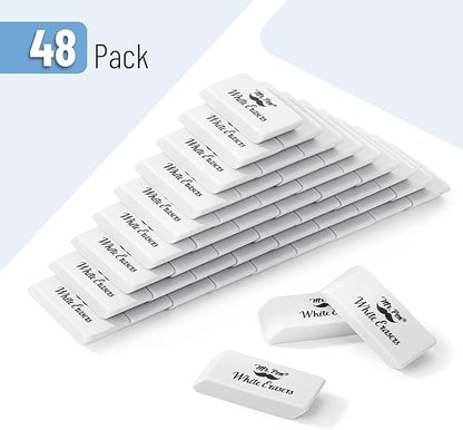 Mr. Pen- White Pencil Eraser, 48 Pack, Block Erasers for Pencils, Mr Pen Erasers for School, Large Eraser