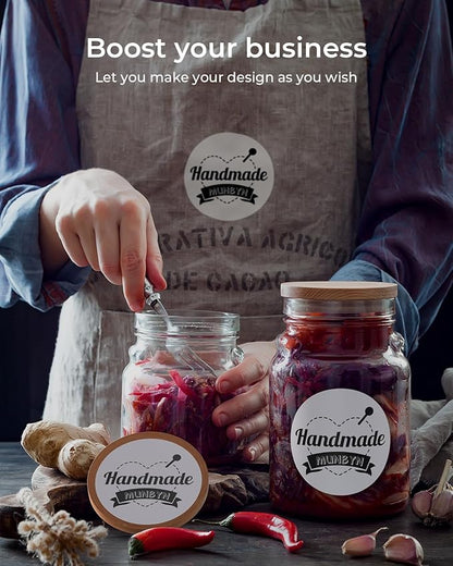 MUNBYN 3 Inch White Circle Thermal Sticker Labels, Multi-Purpose Self-Adhesive Round Thermal Stickers for Business, Inventory Labels, 500 Sheets/1 Roll