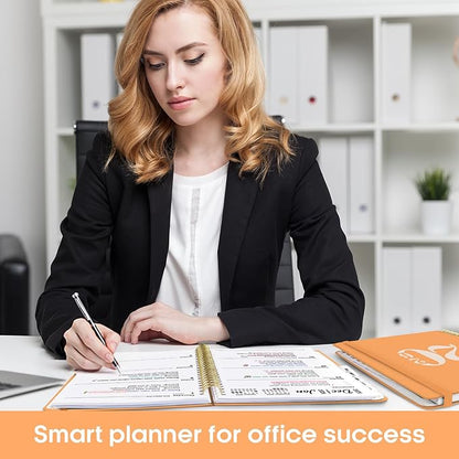 2026 Planner, Weekly and Monthly Calender Planner, Jan 2026 to Dec 2026, Hardcover 2026 Calendar Planner Book with Tabs & Inner Pocket, Office Home School Supplies for Women & Men - A4 (8.5" x 11"), Bright Orange