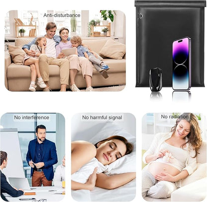 3 Pack Faraday Bags- Large Faraday Cage, Anti-Tracking Faraday Bag for Laptops & Tablets & Phones & Car Keys, RFID Signal Blocker Faraday Pouch, Fireproof & Waterproof Faraday Key Fob Protector