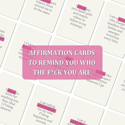 Badass Affirmation Cards for Women, 60 Unique Positive Daily Affirmation Cards Deck, Badass Affirmation Motivational Mindfulness Cards for Spiritual Self Care, Birthday Gifts for Women