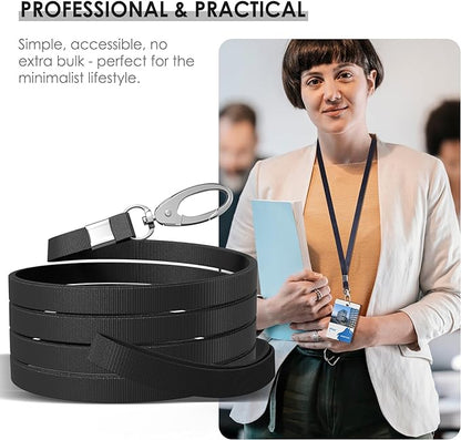 10 Pack Lanyards for ID Badges, Cruise Ship Cards, Keys, Keychain, Long-lasting Neck lanyard Strap with Clasp, Cruise Badge Key Lanyards for Men, Women, Teachers, Kids (Black)