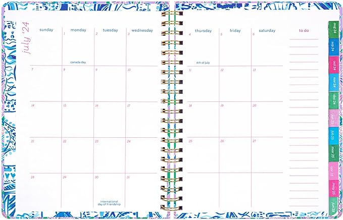 Lilly Pulitzer 11.25" x 9.25" 12 Month Teacher Planner with Stickers, Pocket, and Pages for Notes, Contacts, Passwords, Monthly & Weekly Spreads, Hardcover, Secret Escape