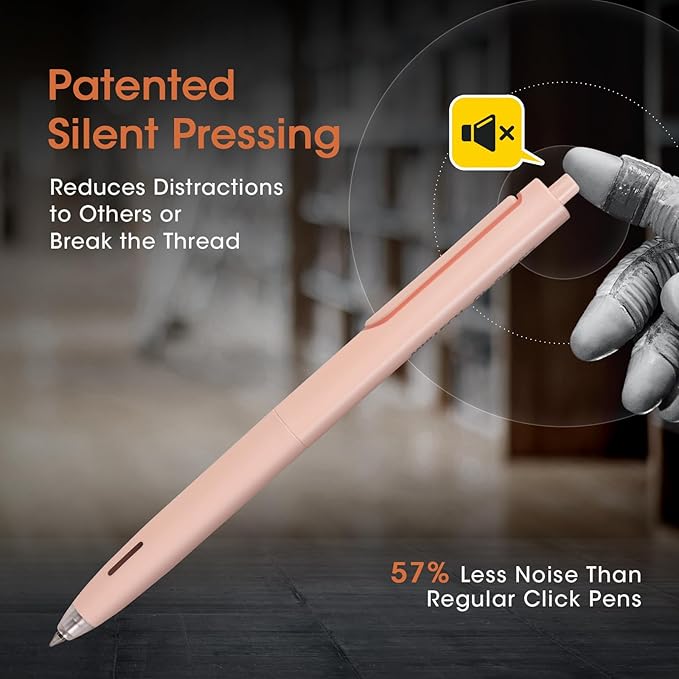 WRITECH Gel Pens Black Ink: Fine Point 0.5mm Retractable Pen 4ct No Smear for Journaling Smooth Writing Silent Click Up-Gel Pen Set