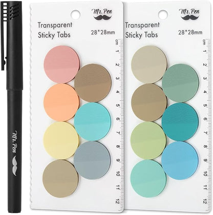 Mr. Pen- Transparent Sticky Note Set, 560Sheets, Colorful, Round Transparent Sticky Notes Set, Bible Sticky Notes Clear Sticky Notes Transparent, Bible Notes, Transparent Sticky Notes for Bible Study