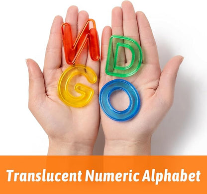 52 Pcs Plastic Capital Letters – 2 Sets of Capital Letters - Perfect Light Table Manipulatives for Early Learning and Play