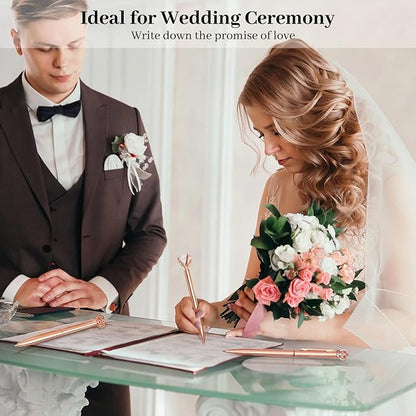 amassan 7Pcs Ballpoint Pens Set, Cute Pens with Crystal Diamond for Journaling, Black Ink Pen Gifts for Wedding Office Desk Supplies, Sand Glitter Pen for Women Office Decor