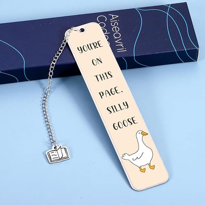 Funny Gag Gifts for Book Lovers Women, Silly Goose Cute Bookmarks for Book Lovers, Funny Bookmarks for Women Birthday Christmas Gifts for Gf Wife Mom Bookish Book Reading Accessories for Book Club