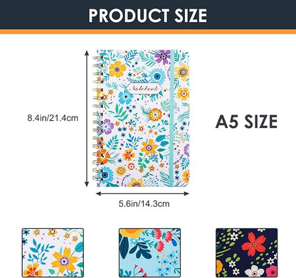 LABUK 5.6 x 8.4 Inches Spiral Notebook, 3 Pack 160 Pages Hardcover Spiral Journal, Suitable for Gifts, Women, Work, Office and School Supplies.