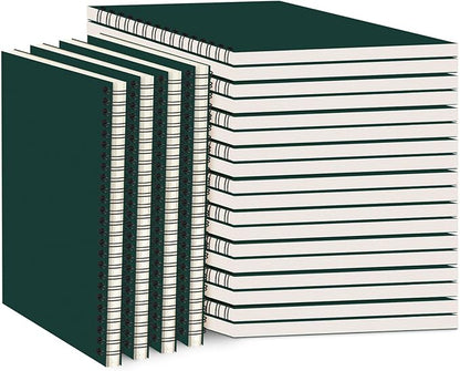 Epakh 22 Packs Spiral Notebook Hard Cover Spiral Journal, Wide Ruled Pages, 50 Sheets 100 Pages, Lined Style(Dark Green,A5)