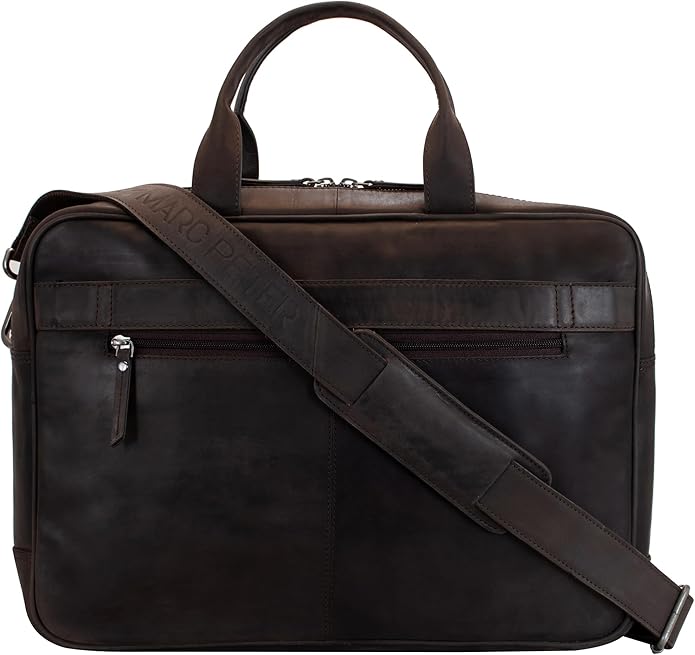 Marc Peter Laptop Bag Los Angeles I Leather Shoulder bag for 15.6 inch Laptop I Briefcase for men and women