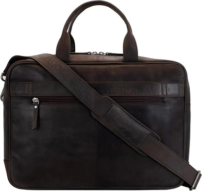 Marc Peter Laptop Bag Los Angeles I Leather Shoulder bag for 15.6 inch Laptop I Briefcase for men and women
