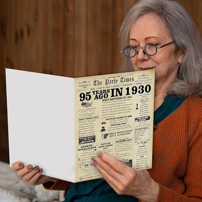 Large 95th Birthday Card for Women Men,Happy Birthday Decoration Gifts Card for 95 Years Old Mom Dad,Vintage Back in 1929 Birthday Gifts Card for Grandma Grandpa