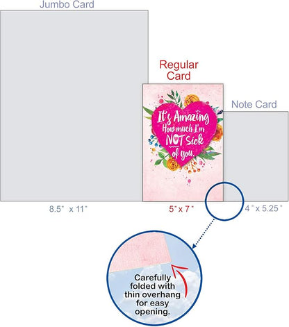 NobleWorks - Funny Anniversary Greeting Card - Romantic Spouse Humor, Married Couples Anniversary Notecard - Not Sick of You C6857ANG