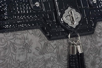 JKM and Company Alligator Compatible With Computer iPad, Laptop Tablet Rolling Tote Bag Briefcase Carryall Bag