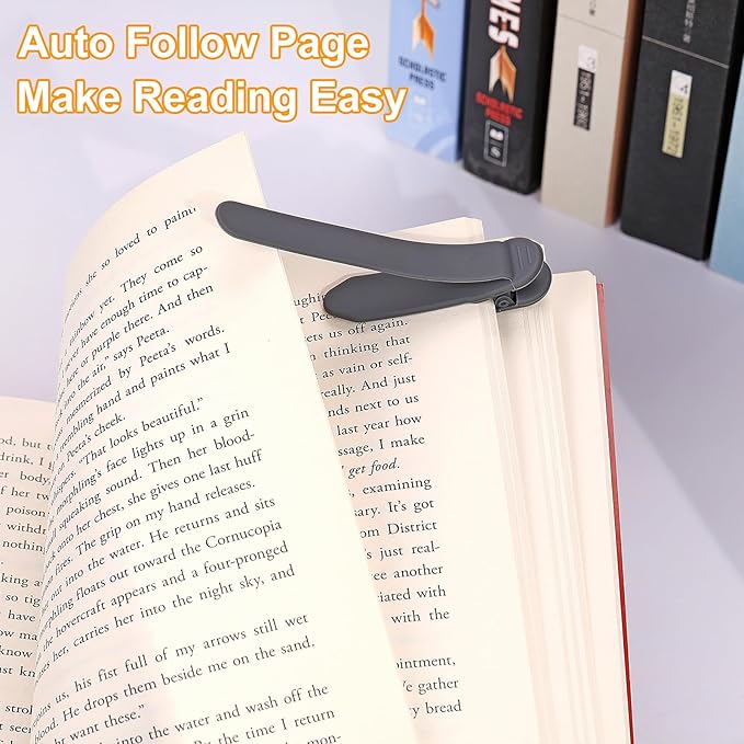 6Pcs Automatic Bookmark, Silicone Smart Book Marks for Reading Women, Men, Kids,Cute Unique Book Markers Bookmark Clip Reading Accessories Gifts for Book Lovers (2 Dark Grey+2 Light Grey+2 Beige)