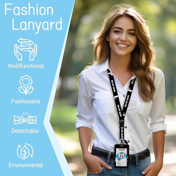 Lanyards for Id Badges, Funny Badge Holder with Retractable Badge Reel Clip, Skull Skeleton Work Card Name Tag Keychain Lanyard Vertical ID Card Protector for Women Nurse Doctor Teacher Student