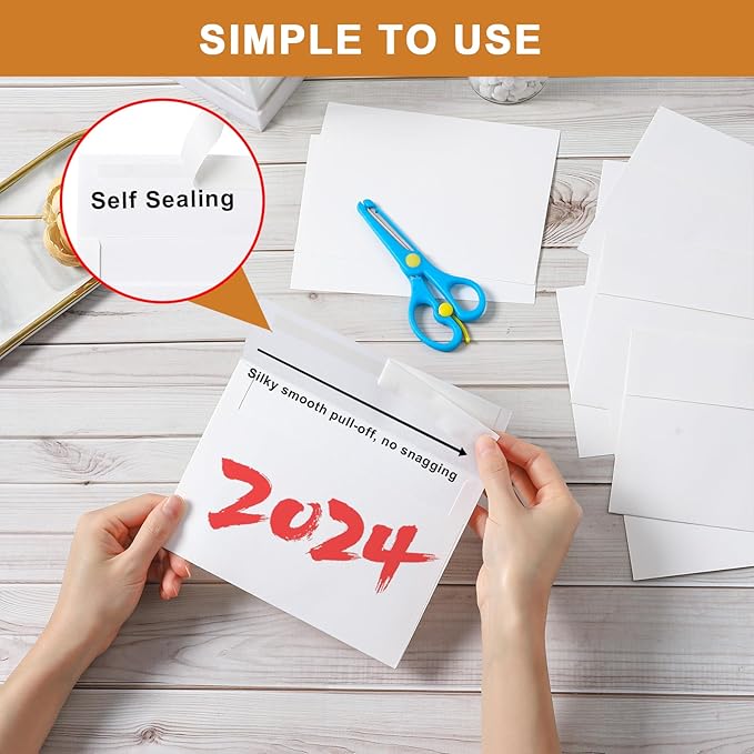 100 Packs White Note Cards and Envelopes 4.25 x 5.5 Heavyweight Flat Cardstock and A2 Envelopes Printable Self Seal for Greeting Cards, Thank You Notes, Baby Showers