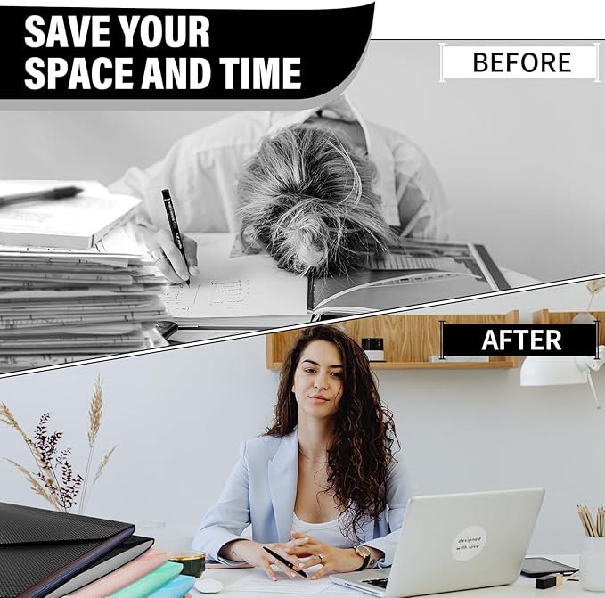 Nicecho Expanding File Folder, 7 Pockets Accordion File Organizer, A4 Letter Size Paper Document Receipt Organizer Accordian Filing Folder for Classroom, Home, Office and Travel