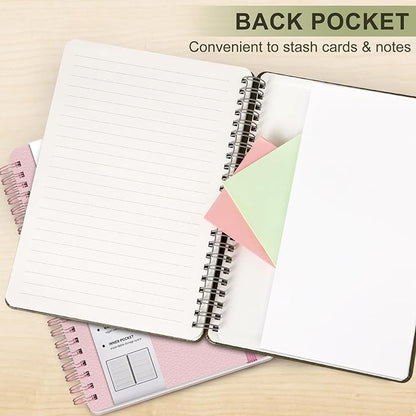 ABERLLS Green Lined Spiral Journal Notebook with 160 Pages, 8×5.7in, A5 Spiral Notebook, Journaling Notebooks for Work, School, Women, Men, College Ruled Spiral Notebook, Hardcover Leather Journals