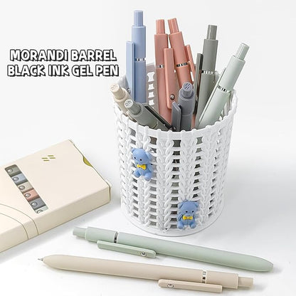 UIXJODO 6 Pcs Gel Pens 0.5mm Quick Dry Black Ink Pens Fine Point Smooth Writing Pens, Cute Office and School Supplies Gifts for Women Teacher Students (6 Pcs Morandi Silver)