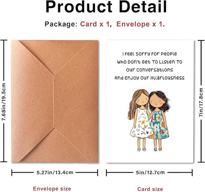 Funny Bestie Sister Birthday Card, Funny Birthday Card for Best Friend, Sister Birthday Card for Her, Best Gift for Her, Friendship Card, Friendship Card, Cute Card