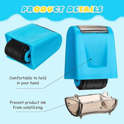 Sherr 2 Handwriting Line Stamp Roller Dashed Handwriting Lines Practice Roller Stamp for Kids, Teachers Kindergarten Education Classroom Back to School Need(2.72 x 2.44 x 1.54 Inch,Blue)