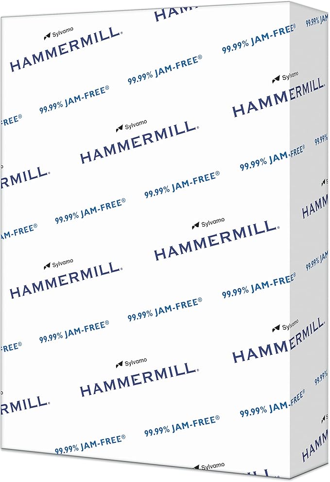 Hammermill A4 Paper, 20 lb Copy Paper (210mm x 297mm) - 1 Ream (500 Sheets) - 92 Bright, Made in the USA, 105500R, White