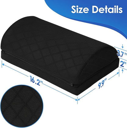 Foot Rest for Under Desk at Work Adjustable Foam for Office and Home, Office Desk Accessories，Comfortable Footrest with 2 Adjustable Heights，Back & Hip Pain Relief (Black)