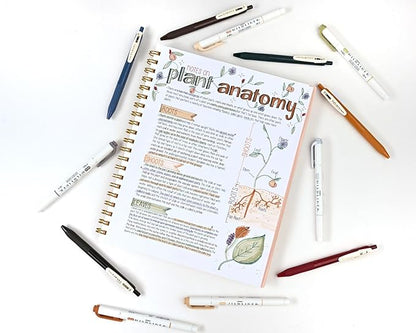 Zebra Pen Sarasa Clip Vintage and Mildliner Neutral Set, 7 Gel Pens, 7 Dual-Tip Highlighters Ideal for Bible Highlighting, No Bleed, Fine Point, Assorted Colors, 14-Pack (10114)