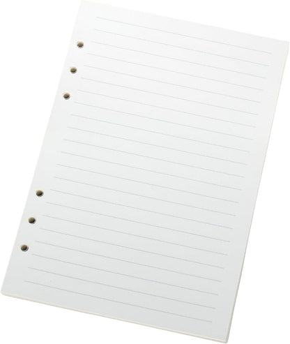 Ancicraft Refill Paper A5 5.7 X 8.25 Inches 6 Hole Lined Creamy White Paper for Loose Leaf Binder Notebook 100 Sheets / 200 Pages