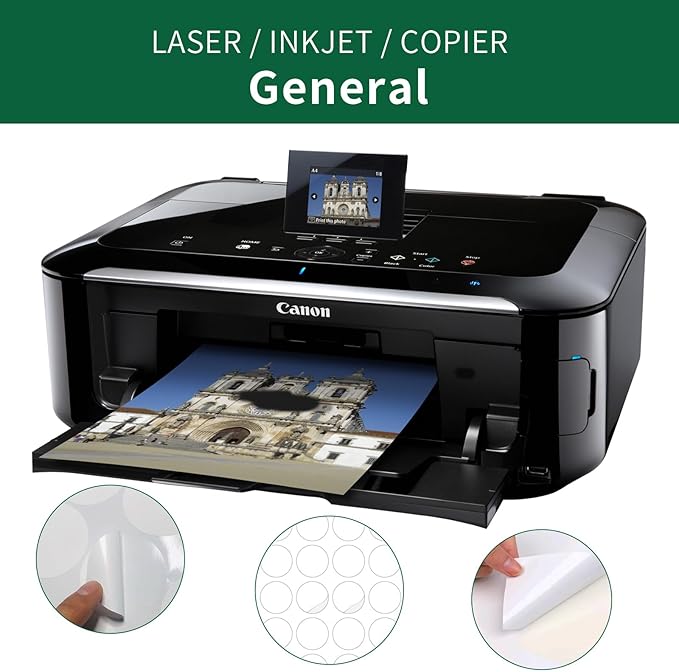 1.5 Inch Colored Round Labels,4 Colors Assorted(Red,Yellow,Blue,Green),20 Sheets,400 Tags in Total,Color Coding Labels for Laser/Inkjet Printers,1.5" Colorful Dot Stickers,Letter Size