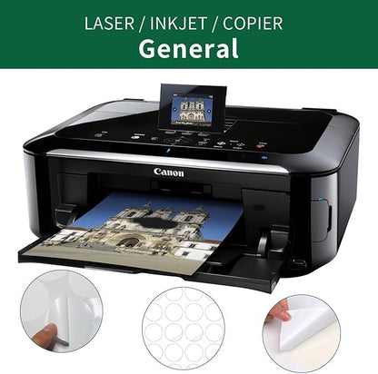 2.5 Inch Colored Round Labels,4 Colors Assorted(Red,Yellow,Blue,Green),20 Sheets,240 Tags in Total,Color Coding Labels for Laser/Inkjet Printers,2.5" Colorful Dot Stickers,Letter Size