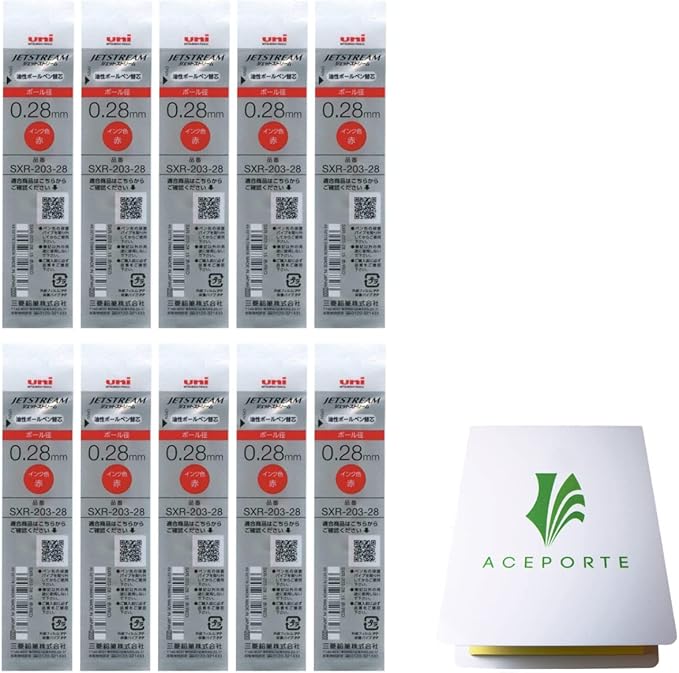 Uni Jetstream Edge 0.28mm Red Ink 10 Refills (SXR20328.15), Sticky Notes Value Set