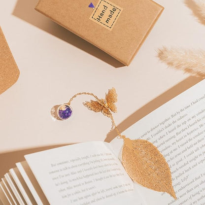 Toirxarn Gold Bookmark with Butterfly Charm - Elegant Bookmarks for Women, Book Lovers Gifts, Book Marker for Reading, Teacher Appreciation Gifts, Unique Birthday Gifts, Stocking Stuffers
