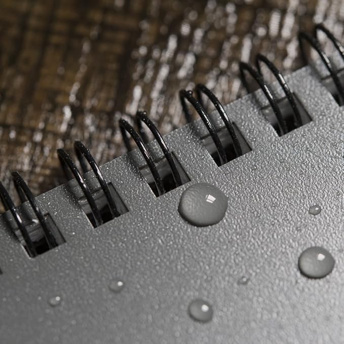 Rite in the Rain Weatherproof Side Spiral Notebook, 4.625" x 7", Gray Cover, Universal Pattern, 3 Pack (No. 873L3)