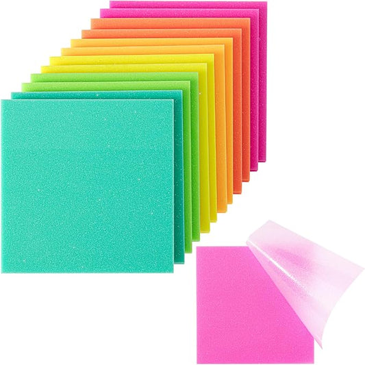 Mr. Pen- Plastic Sticky Notes, 3”x3”, 12 Pads, 600 Sheets, Vivid Palette Sticky Notes, Sticky Note, Self-Stick Note Pads, Sticky Pads Sticky Notes Aesthetic, Colorful Sticky Notes Bulk Sticky Notes