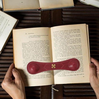 Weighted Bookmarks Book Weight Page Holder Genuine Leather Book Open Holder for Men Women Gift for Writer Reader (BPH02-Navy)