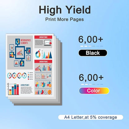 LC3017 LC-3017 High Yield Color Ink (BK/C/M/Y) 4-Pack (LC3017BK, LC3017C, LC3017M, LC3017Y One each) Replacement for Brother LC3017 Ink Cartridges MFC-J5330DW MFC-J6530DW MFC-J6530DW Printer, LC3017XL