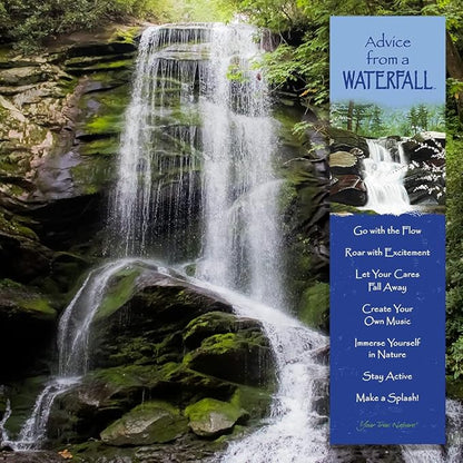 Advice from Nature 3 Bookmark Hiking Set, Laminated with Glossy Finish, Printed on Recycled Paper - Sunset, Trail, Waterfall (AMBM-Hike)