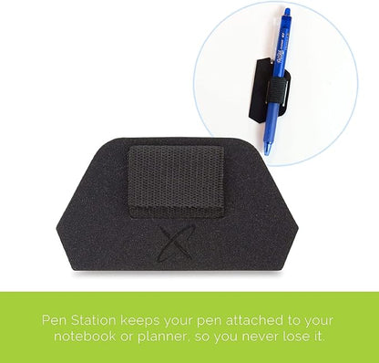 Rocketbook Smart Notebook Accessory Kit - 2 Black Capped FriXion Pens, 1 Spray Bottle, 1 Microfiber Cloth, and 1 Pen Station Scannable Notebook Accessories - Write, Scan, Erase, Reuse