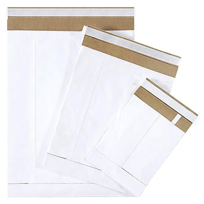 Aviditi White Self-Seal Padded Mailers, 9 1/2" x 14 1/2", Peel and Seal Closure, Fiber Cushioned Envelopes for Protecting Items During Shipping and Mailing, Case of 100