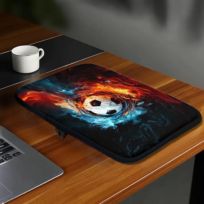 Football Lap Top Case for Men Boys 15 inch Laptop Sleeve Water and Flame Computer Sleeve Bag Portable Laptop Protector with Multiple Uses Ideal Gifts for Women Girls Tablet Bag Briefcase