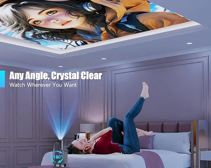 [Netflix-Licensed] Magcubic Projector with Wifi and Bluetooth,Auto Keystone Correction, Voice Asssistant,Smart Projector with Various Officially TV App Built in, HY320 NTV (Black)