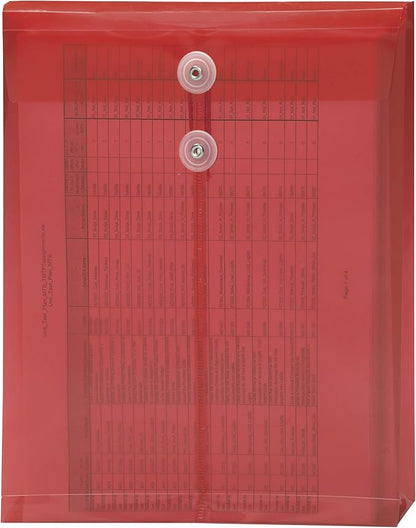 Smead Poly Envelope, 1-1/4" Expansion, String-Tie Closure, Top Load, Letter Size, Assorted Colors, 5 per Pack (89501)