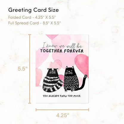 ALY LOU Funny Anniversary Card for Her Him/Husband Boyfriend/Girlfriend Wife/Sarcastic Birthday Greeting Card (I know we will be together forever. You already know too much)