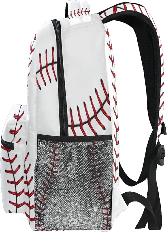 AUUXVA Sports Baseball Print School Backpack for Girls Boys Kids Laptop Backpack Travel Camping Daypack