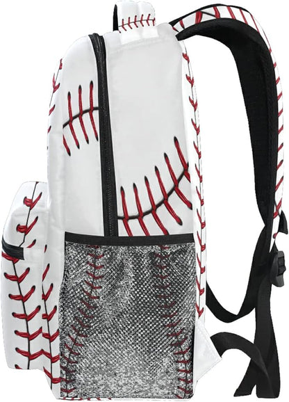 AUUXVA Sports Baseball Print School Backpack for Girls Boys Kids Laptop Backpack Travel Camping Daypack