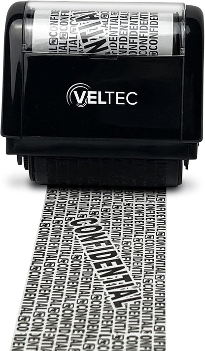 Veltec ID Protector Ink Roller - Identity Theft Protection Roller Stamp (Black, Stamp Only)