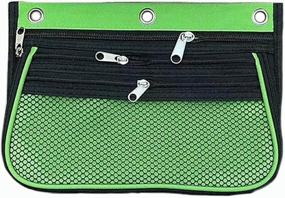 Charles Leonard Expandable 3-Pocket Binder Pencil Pouch, Expands to 2.25", 10.25" W x 7.25" H x 2.5" D, Assorted Colors, 24 Per Pack (76365-ST)